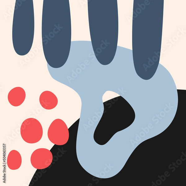 Fototapeta Modern illusration with simple flat abstract shapes