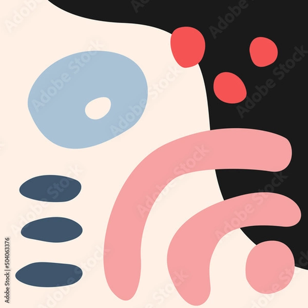 Fototapeta Modern illusration with simple flat abstract shapes