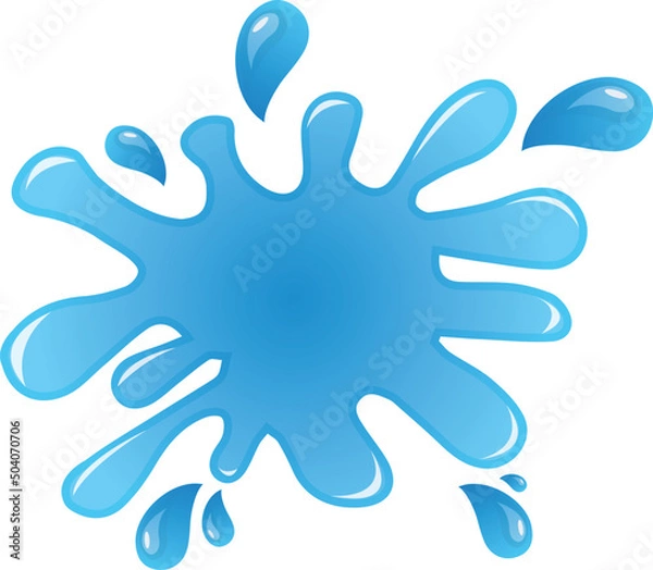 Obraz Blue water splash vector illustration set