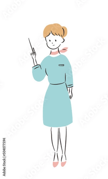 Obraz ビジネスウーマン　指示棒で説明