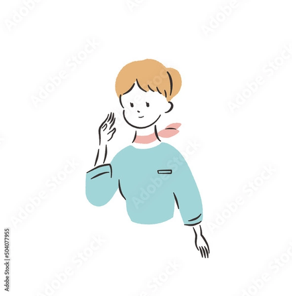 Obraz ビジネスウーマン上半身　呼びかけ