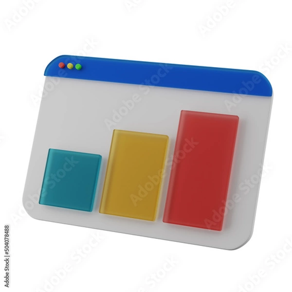 Fototapeta 3D illustration dashboard tech icon