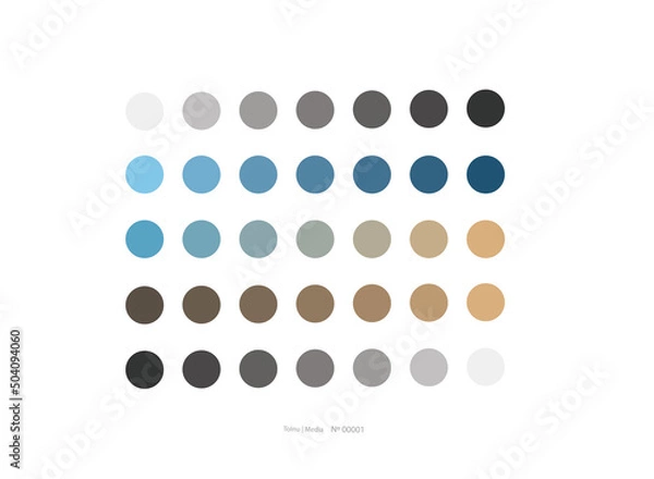 Obraz Pastel colour palette with blue and orange gradient for professional graphic design and illustration use and applications - Tolnu | Media No. 00001