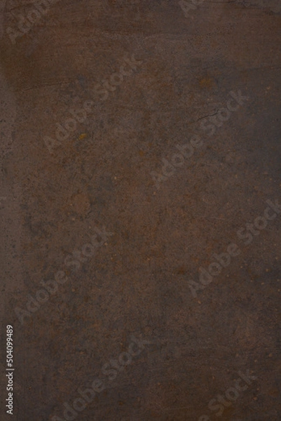 Obraz Dark Iron cast iron sheet with patina and rust used for background. Brown metallic texture . 