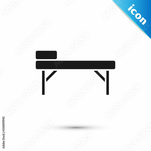 Fototapeta Grey Massage table icon isolated on white background. Vector