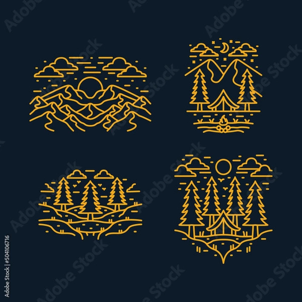 Obraz Beautiful nature for adventure graphic illustration vector art t-shirt design