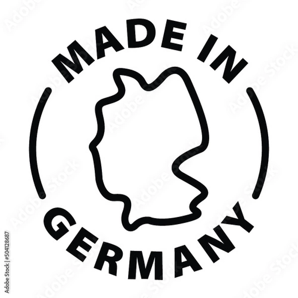 Fototapeta made in Germany black outline badge icon label isolated vector on transparent background