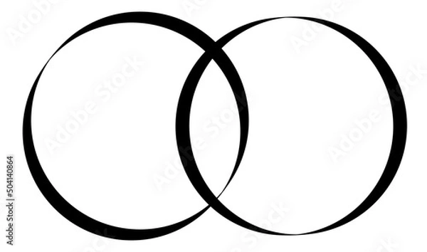 Fototapeta Intersecting, overlapping circles, rings element