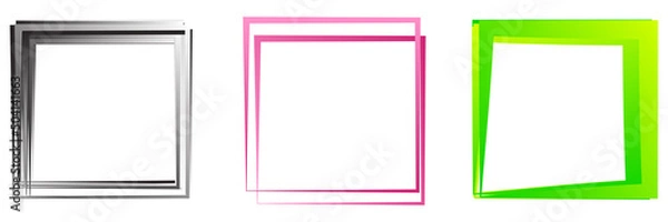 Fototapeta Random square contour frame, border element