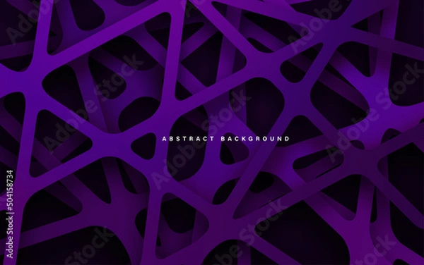 Fototapeta Abstract spider net deep purple background vector papercut style