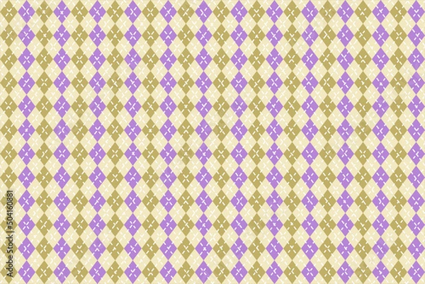 Fototapeta Digital design fabric pattern in various colors used in textiles.Embroidery designs are made from geometric shapes.