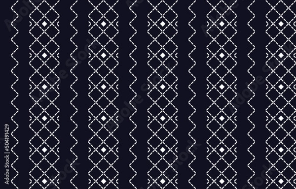 Fototapeta Geometric ethnic pattern seamless. Design for fabric, curtain, background, carpet, wallpaper, clothing, wrapping, Batik, fabric. Vector illustration.