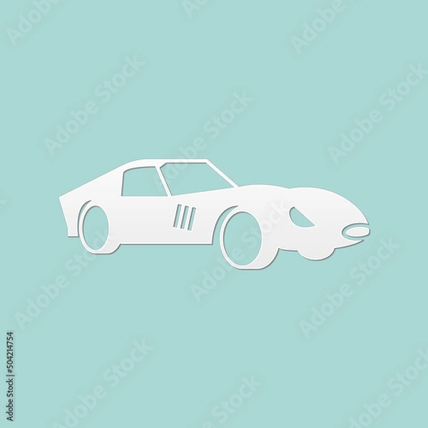 Obraz abstract background for car side view, paper cut, vector illustrations