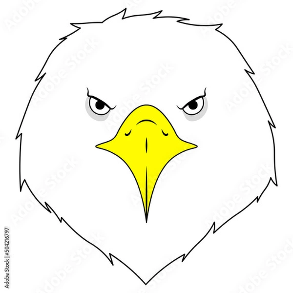 Obraz Eagle head cartoon bird animal isolated illustration