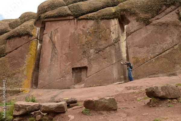 Fototapeta Gate of Hayu Mark (The Gate of the Gods), Peru WILLKA UTA, SECRETS OF ARAMU MURU, HAYUMARKA GATE. Puno Peru