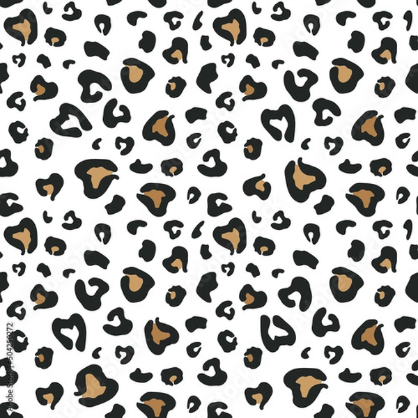 Obraz Spots on a white background. Leopard skin. Seamless pattern for any use.