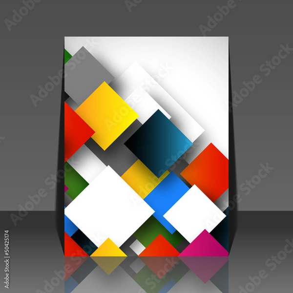 Fototapeta Colorful square empty background - blank quadrat vector design -