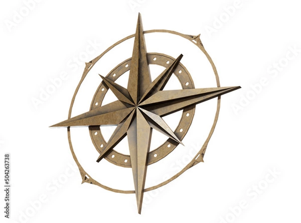 Obraz Navigation Compass, 3D render on white