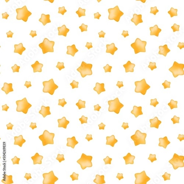 Obraz 3D Rounded Star Seamless Pattern Banner, Great for Wallpapers, Backgrounds, Textiles - Vector Image