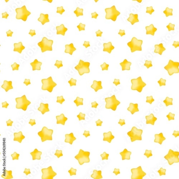 Obraz 3D Rounded Star Seamless Pattern Banner, Great for Wallpapers, Backgrounds, Textiles - Vector Image