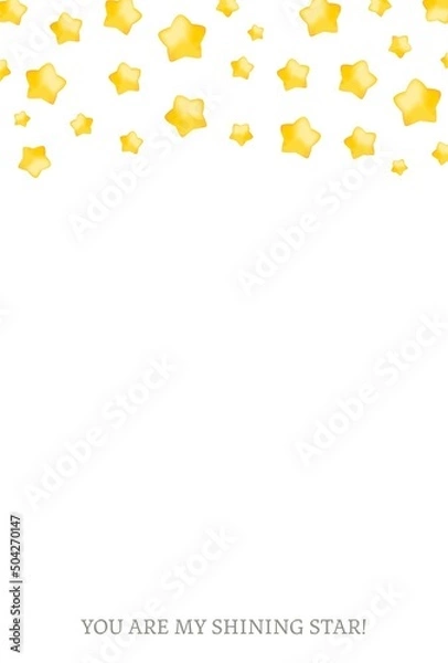 Obraz 3D Rounded Star Vertical Message Card, Post Card, Greeting Card - Vector Image