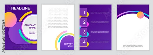 Obraz Set of templates for brochures, presentations, covers, posters, banners. A4 format. Modern business infographics. Eps 10 vector illustration.