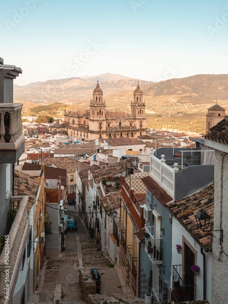 Fototapeta Views of the spanish  city of jaen and its cathedral