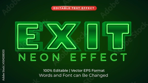 Fototapeta Exit Text Effect Vector