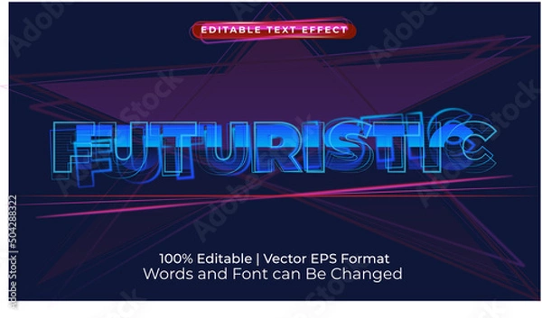 Fototapeta Futuristic Text Effect Vector