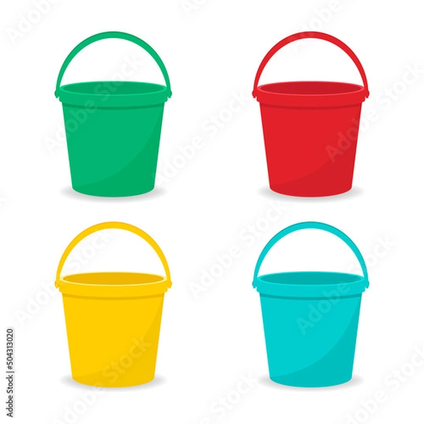 Obraz Set of colourful bucket illustration, vector