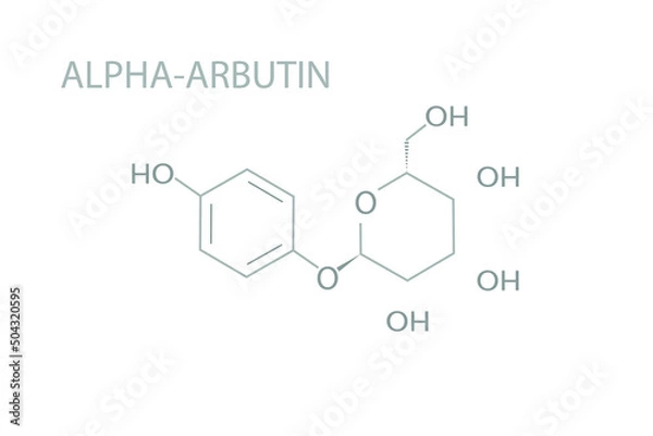 Fototapeta Alpha-arbutin molecular skeletal chemical formula.	