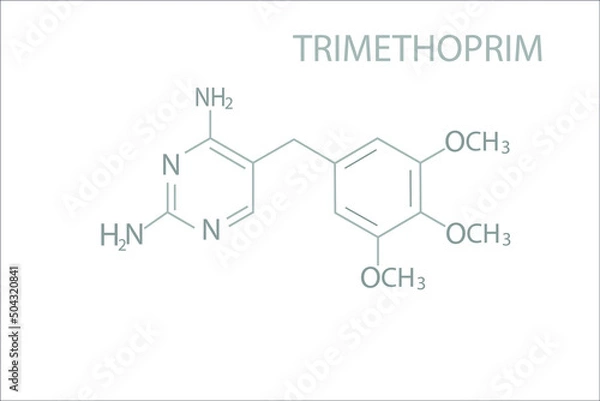 Fototapeta Trimethoprim molecular skeletal chemical formula.	