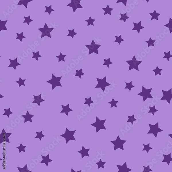 Fototapeta Simple abstract pattern. Purple stars. Lilac background. Fashionable print for textiles, wallpaper and packaging.