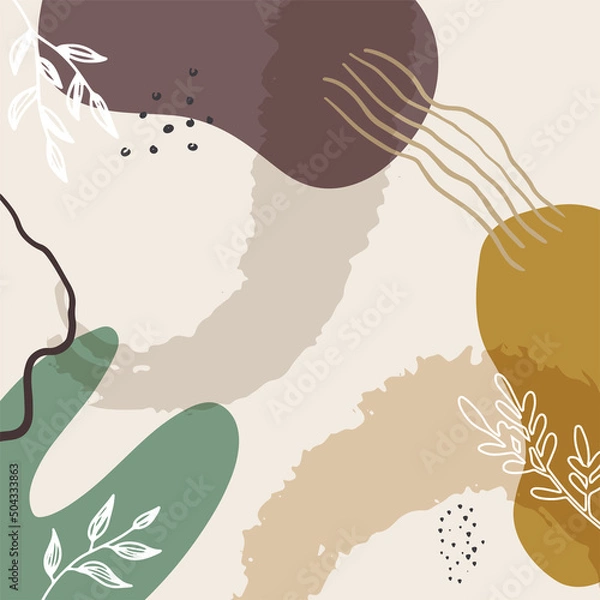 Fototapeta Set of floral universal artistic templates. Good for greeting cards, invitations, flyers and other graphic design.