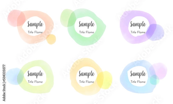 Fototapeta 綺麗な水彩　円フレームセット