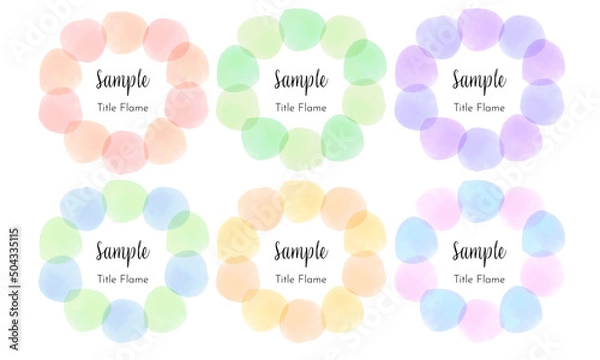 Obraz 綺麗な水彩　円フレームセット