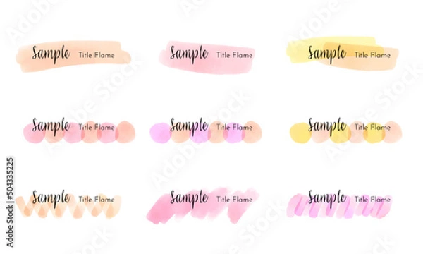 Obraz 水彩のタイトルあしらい　暖色系