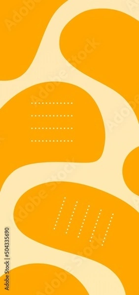 Fototapeta Orange abstract mobile wallpaper. Abstract fluid wallpaper light orange. Beautiful wallpaper with geometric elements.