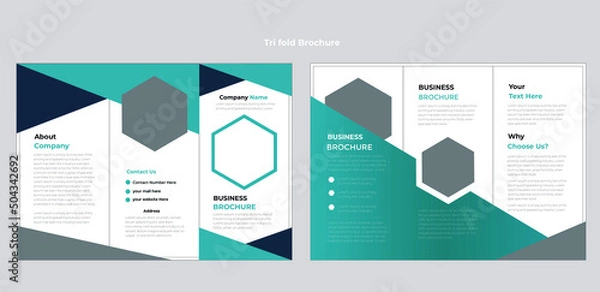 Obraz Creative business trifold brochure template Free vector