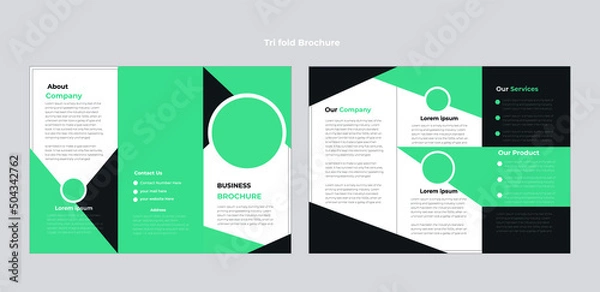 Obraz Creative business trifold brochure template Free vector