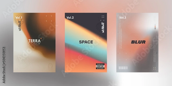Obraz Creative trendy posters set. Modern soft gradient mesh shapes.