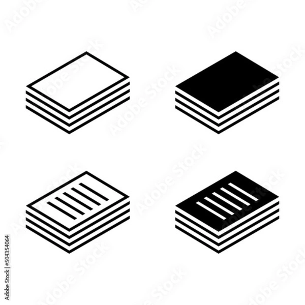 Fototapeta Document stack icon set