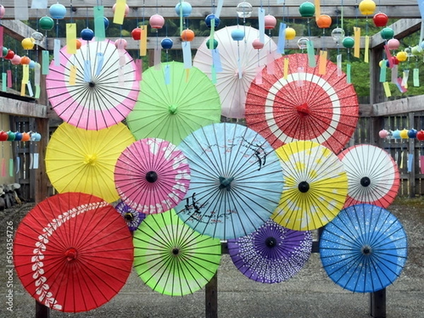 Obraz 和傘と風鈴