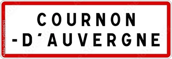 Fototapeta Panneau entrée ville agglomération Cournon-d'Auvergne / Town entrance sign Cournon-d'Auvergne