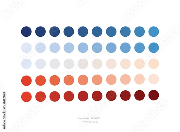 Obraz Pastel colour palette with blue and red gradient for professional graphic design and illustration use and applications - Tolnu | Media No. 00002 - Inspired in global warming stripes plots 