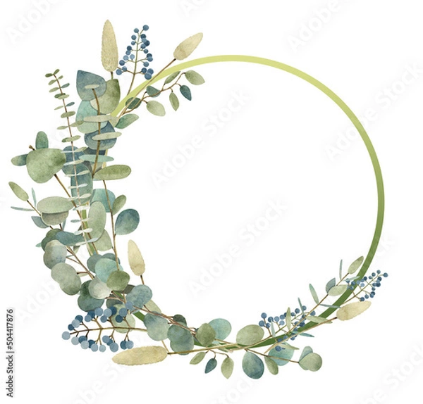 Obraz Watercolor wreaths and frames