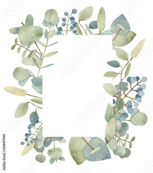 Fototapeta Watercolor wreaths and frames.