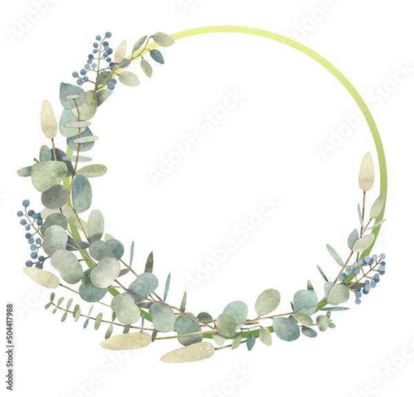 Obraz Watercolor wreaths and frames