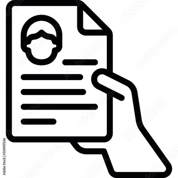 Obraz Hand In Resume Icon