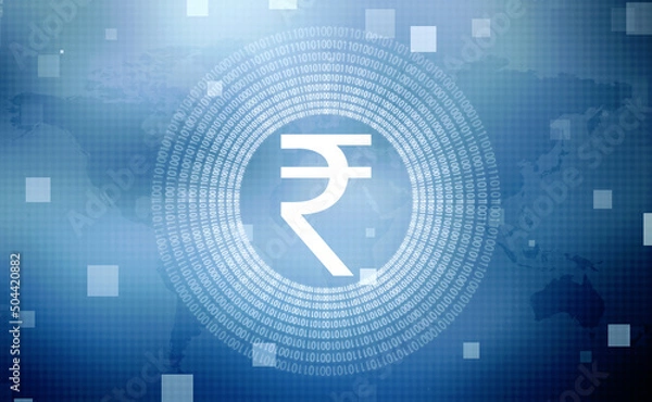 Fototapeta Rupee currency . 2D rendering illustration